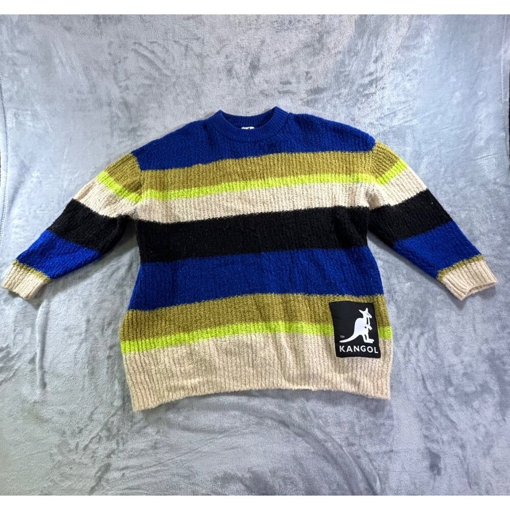 Kangol X H&M Striped Knit Pullover Sweater S Colorblock Retro Style